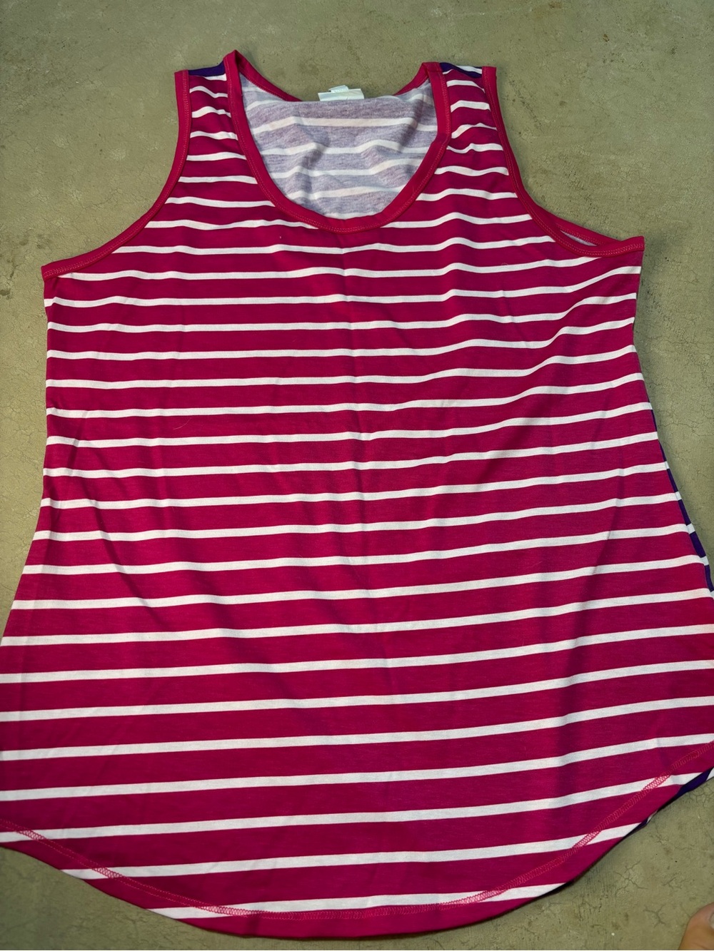 LuLaRoe Pink and White Striped Tank